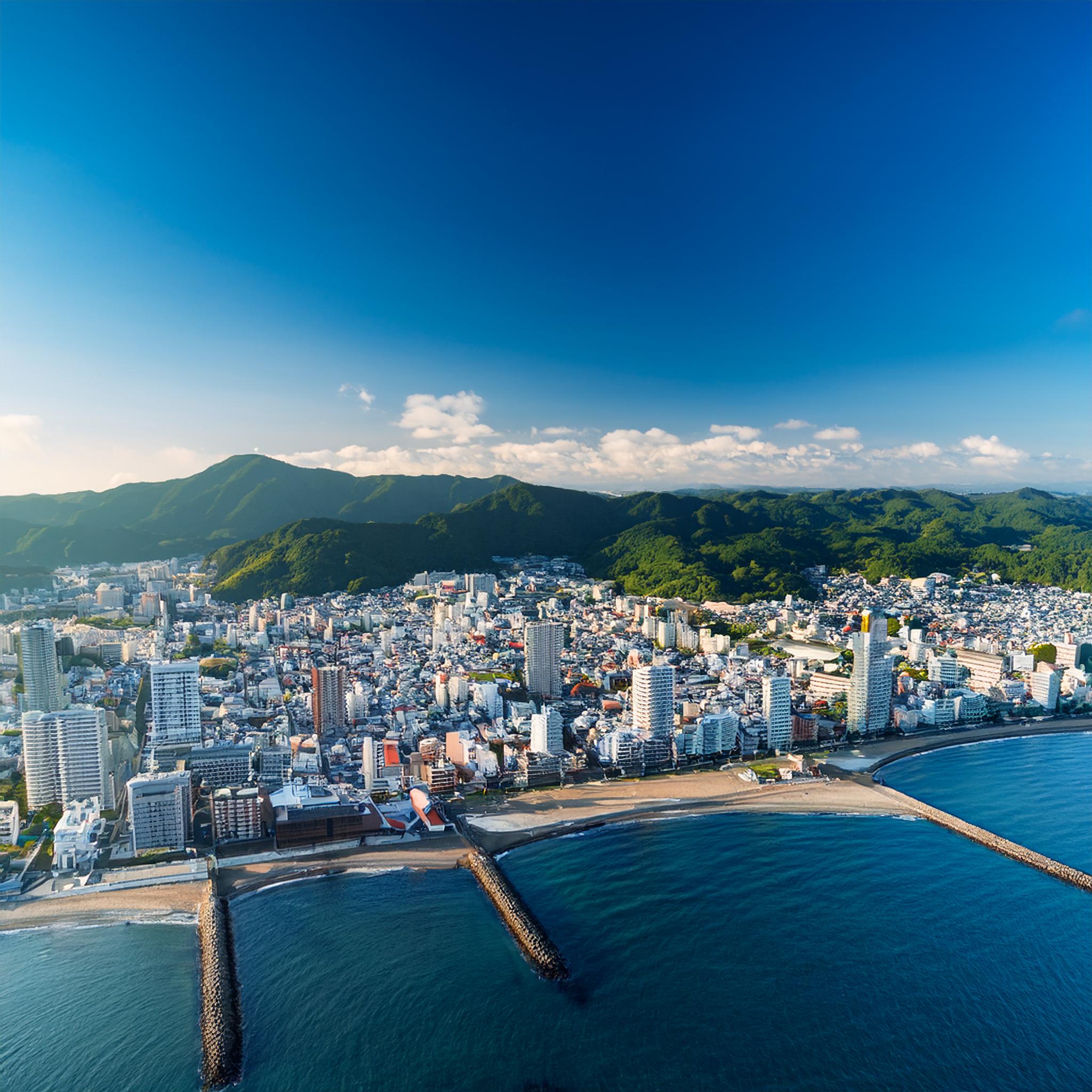 AIで作った伊東市の上空写真